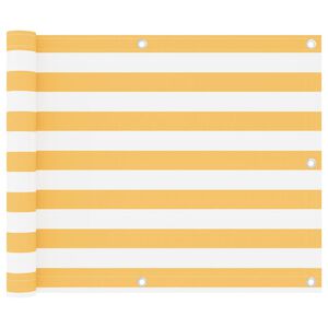 vidaXL Balcony Screen White and Yellow 75x500 cm Oxford Fabric