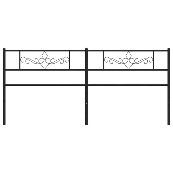 vidaXL Metal Replace Headboard Black 193 cm