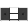 vidaXL Kitchen Storage Set with Shelf with Storage 3 pcs Black Steel