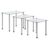 vidaXL Nesting Tables 3 pcs Transparent Tempered Glass