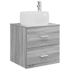 vidaXL Wall-Mounted Sink Vanity Grey Sonoma 49.5 x 44.5 x 66 cm