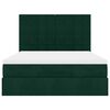 vidaXL Ottoman Bed with Mattresses Dark Green 140x200cm Velvet