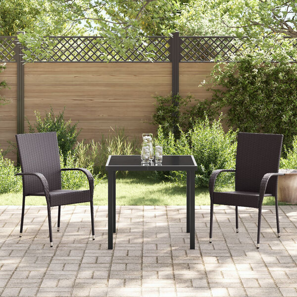 vidaXL Garden Dining Set 5 pcs Black Powder-Coated Steel