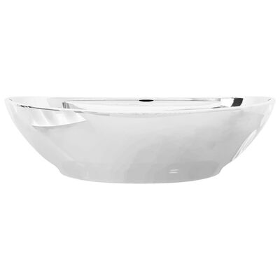 vidaXL Wash Basin with Overflow 58.5x39x21 cm Ceramic Silver
