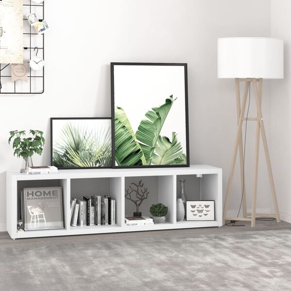 vidaXL Wall Cube Shelf White 37x29.5x134.5 cm MDF