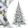 vidaXL Artificial Hinged Christmas Tree White 180 cm PVC and Steel