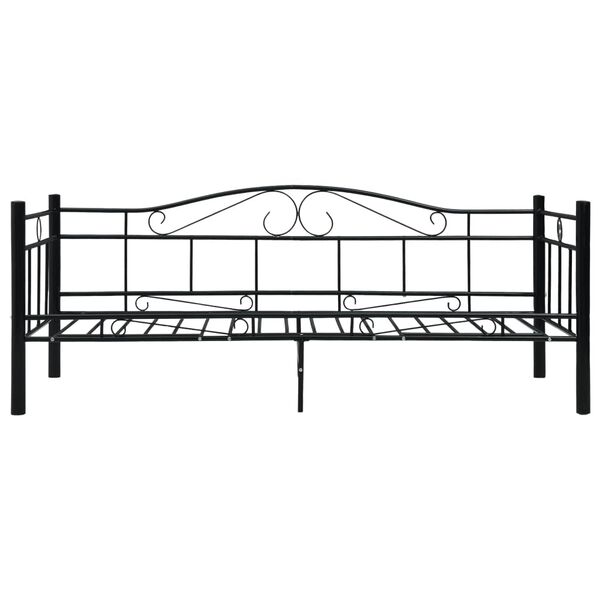 vidaXL Daybed Frame without Mattress Black Metal 90x200cm