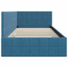 vidaXL Corner Bed Frame with Headboard Blue 100 cm x 200 cm Velvet