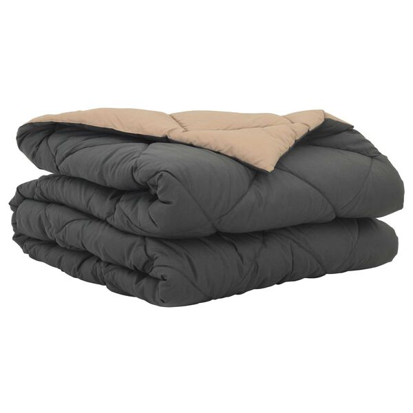 vidaXL Summer Duvet Anthracite and Taupe 220 x 155 cm Microfiber