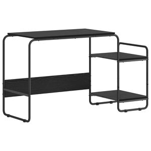 vidaXL Desk with Storage Black Oak 131.5 x 50 x 75.5 cm