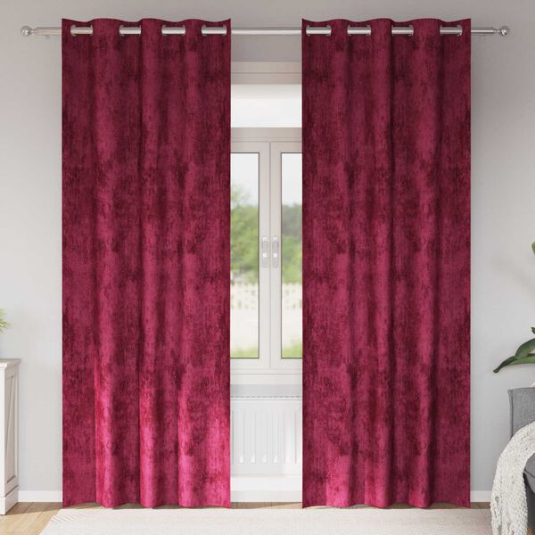 vidaXL Velvet Curtains 2 pcs Wine red 245 x 140 cm Velvet