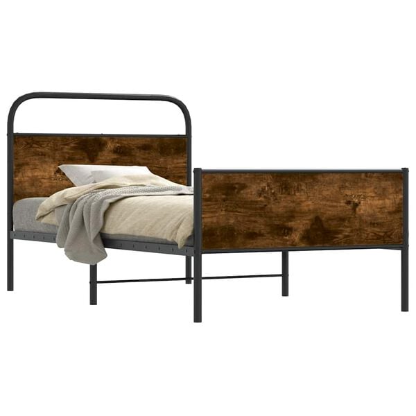 vidaXL Bed Frame without Mattress 100x190 cm Sonoma Oak Engineered Wood