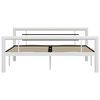 vidaXL Bed Frame without Mattress White and Black Metal 140x200 cm