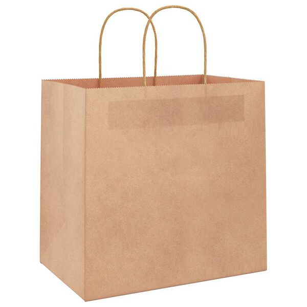 vidaXL Paper Bags 250 pcs with Handles Brown 26x17x25 cm