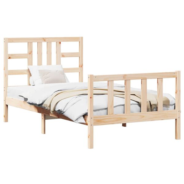 vidaXL Bed Frame without Mattress 100x200 cm Solid Wood Pine