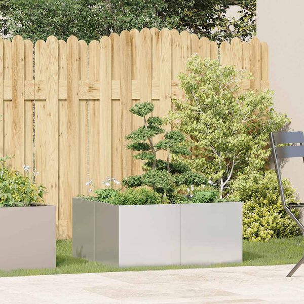 vidaXL Planter 80x80x40 cm Stainless Steel