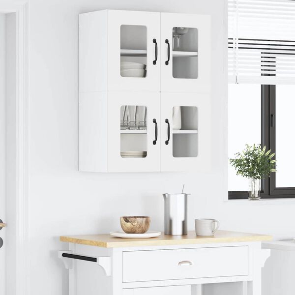 vidaXL Kitchen Cabinet 2 pcs White 60 x 31 x 40 cm Engineered Wood