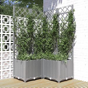 vidaXL Garden Planter Light Grey 80 x 80 x 136 cm