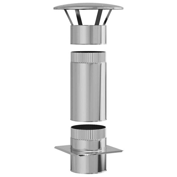 vidaXL Chimney Extension Silver 35 x 35 x 65 cm Stainless Steel