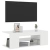 vidaXL TV Cabinet with LED Lights High Gloss White 90x39x30 cm