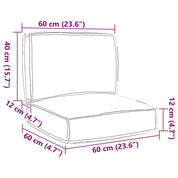 vidaXL Pallet Cushion Set 2 pcs Anthracite Oxford fabric