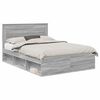 vidaXL Bed Frame Grey Sonoma 160 x 200 cm Solid Pine Wood
