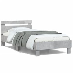 vidaXL Bed Frame with Headboard Concrete Grey 100x200 cm