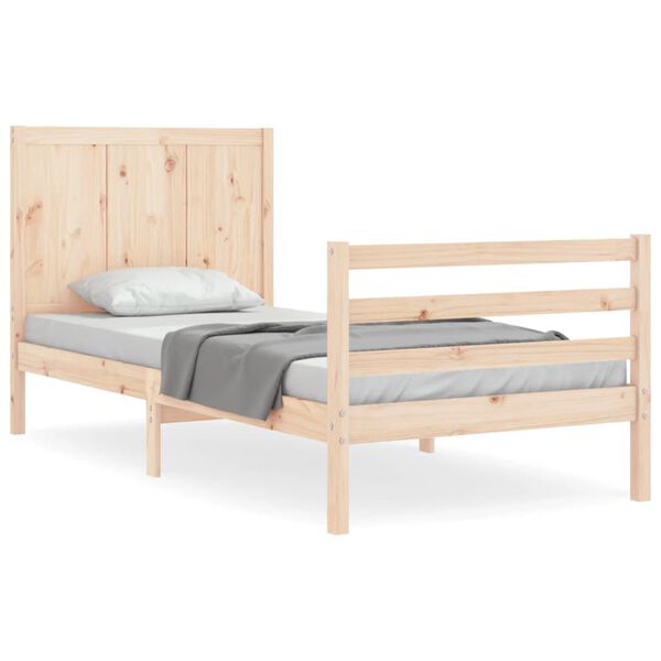 vidaXL Bed Frame without Mattress Small Single Solid Wood