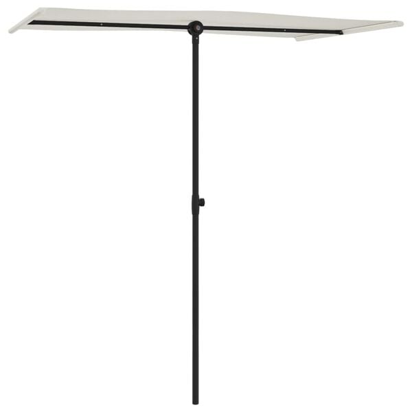 vidaXL Garden Parasol with Aluminium Pole 180x110 cm Sand White