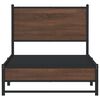 vidaXL Metal Bed Frame without Mattress Brown Oak 80x200 cm