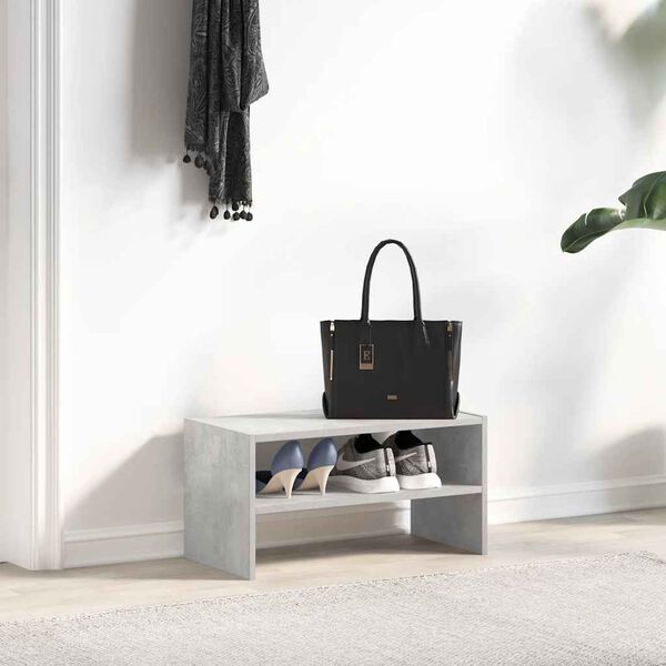 vidaXL Shoe Rack Stackable Concrete Grey 60x30x30.5 cm