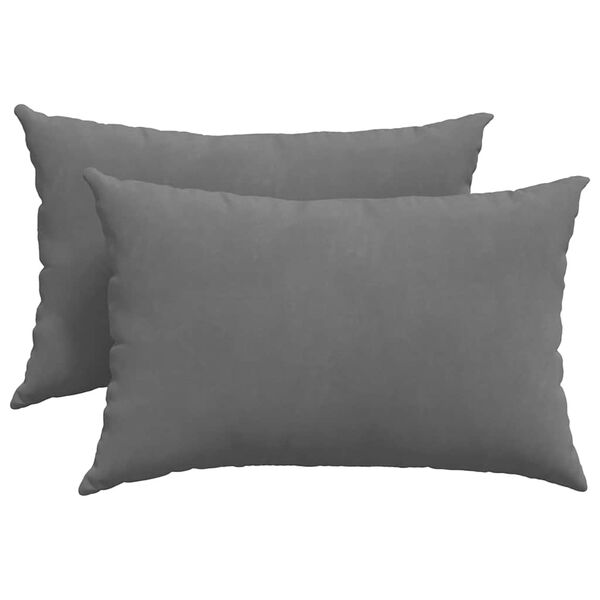 vidaXL Sofa Pillows 2 pcs Dark Grey 60 x 40 cm Fabric