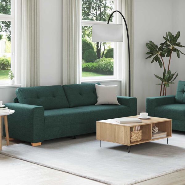 vidaXL Sofa 2 pcs Green 221 x 80 x 80 cm Fabric