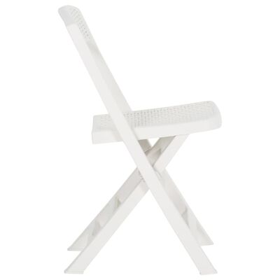 vidaXL Folding Garden Chairs 4 pcs PP White