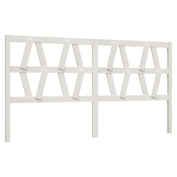 vidaXL Bed Headboard White 186x4x100 cm Solid Wood Pine