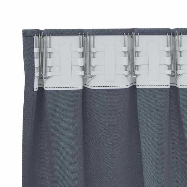 vidaXL Blackout Curtains with Rings 2 pcs Anthracite 245 x 140 cm