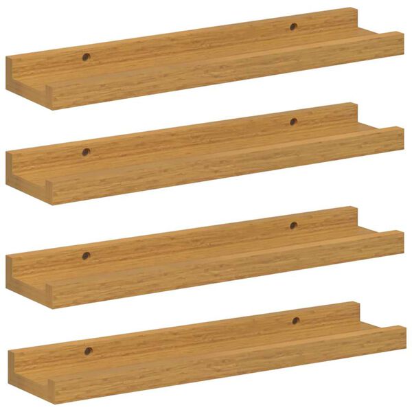 vidaXL Wall Shelf with Shelf 4 pcs Beige 40 x 9 x 3 cm Engineered Wood