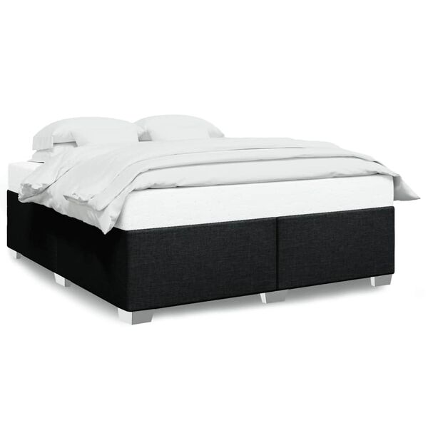 vidaXL Bed Frame without Mattress Black Super King Fabric