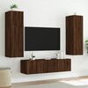 vidaXL TV Wall Cabinets with LED Lights 2 pcs Brown Oak 60x35x31 cm