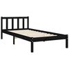 vidaXL Bed Frame without Mattress Black Small Single Solid Wood Pine
