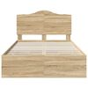 vidaXL Bed Frame with Drawer Sonoma Oak 135 x 190 cm Engineer Wood