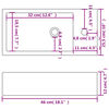 vidaXL Basin with Faucet Hole Rectangular Ceramic White 46x25.5x12 cm