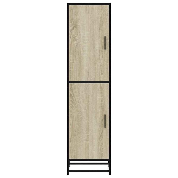 vidaXL Highboard Sonoma Oak 35.5x35x139 cm Engineered Wood and Metal