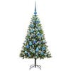 vidaXL Artificial Hinged Christmas Tree with Flocked Snow 120 cm