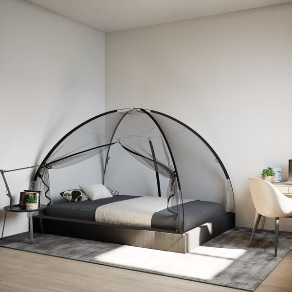 vidaXL Mosquito Net Mongolia with Doors 220 Mesh&nbsp;Black&nbsp;200x150x140 cm