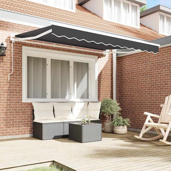 vidaXL Retractable Awning Manual Anthracite 250x200 cm Fabric