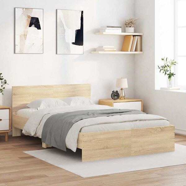 vidaXL Bed Frame without Mattress Sonoma Oak 120x200 cm