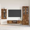 vidaXL TV Cabinet Set with Drawer with Door Smoked Oak Engineered Wood