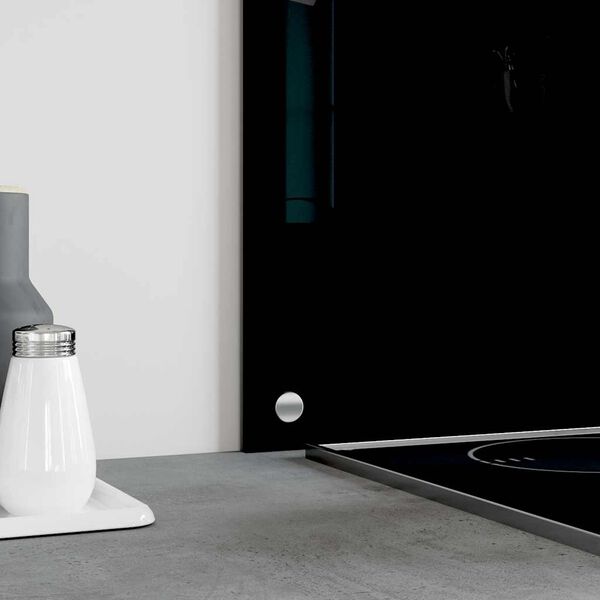 vidaXL Kitchen Backsplash Black 90 x 50 cm Tempered Glass