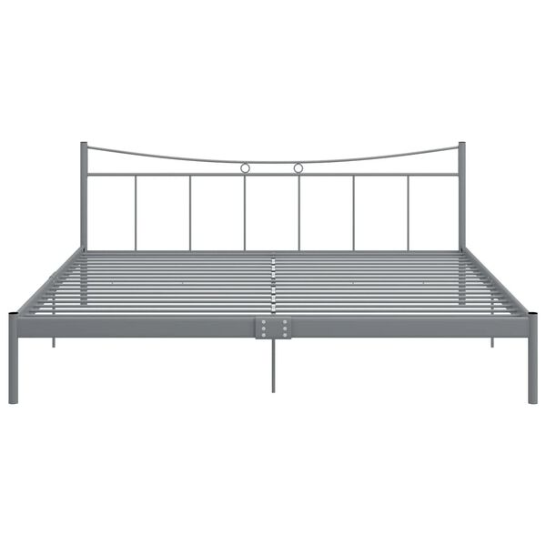 vidaXL Bed Frame without Mattress Grey Metal 200x200 cm